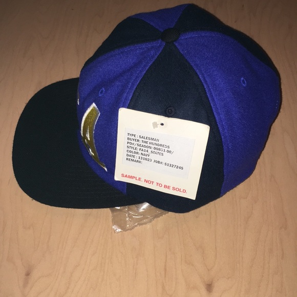 THE HUNDREDS RARE SAMPLE HAT NWT CAP MENS BLUE BLACK YELLOW SNAPBACK 1 OF A KIND - Picture 4 of 6